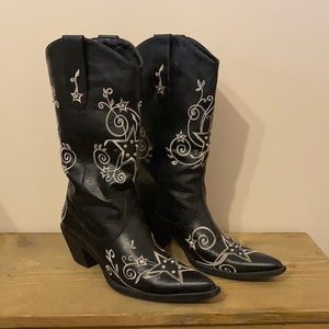 🖤 Black Studded Cowboy Boots